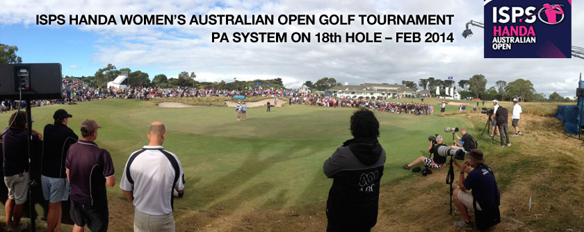 The Sound Guys supplying PA system at ASPS Handa Women's Australian Open Golf Tournament